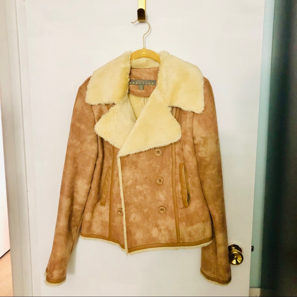 Kenneth Cole suede/fur jacket